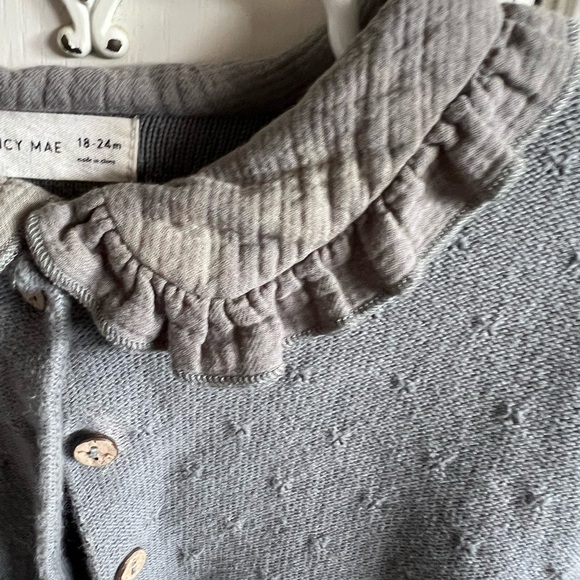 Quincy Mae Dusty Blue Sweater - Picture 3 of 4